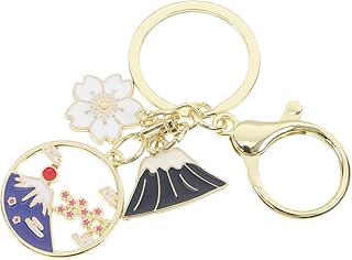 [ULDIGI] 日本の桜モチーフ花のキーホルダー 富士山デザインバッグチャーム 多用途アクセサリー 日常使いとお土産向け