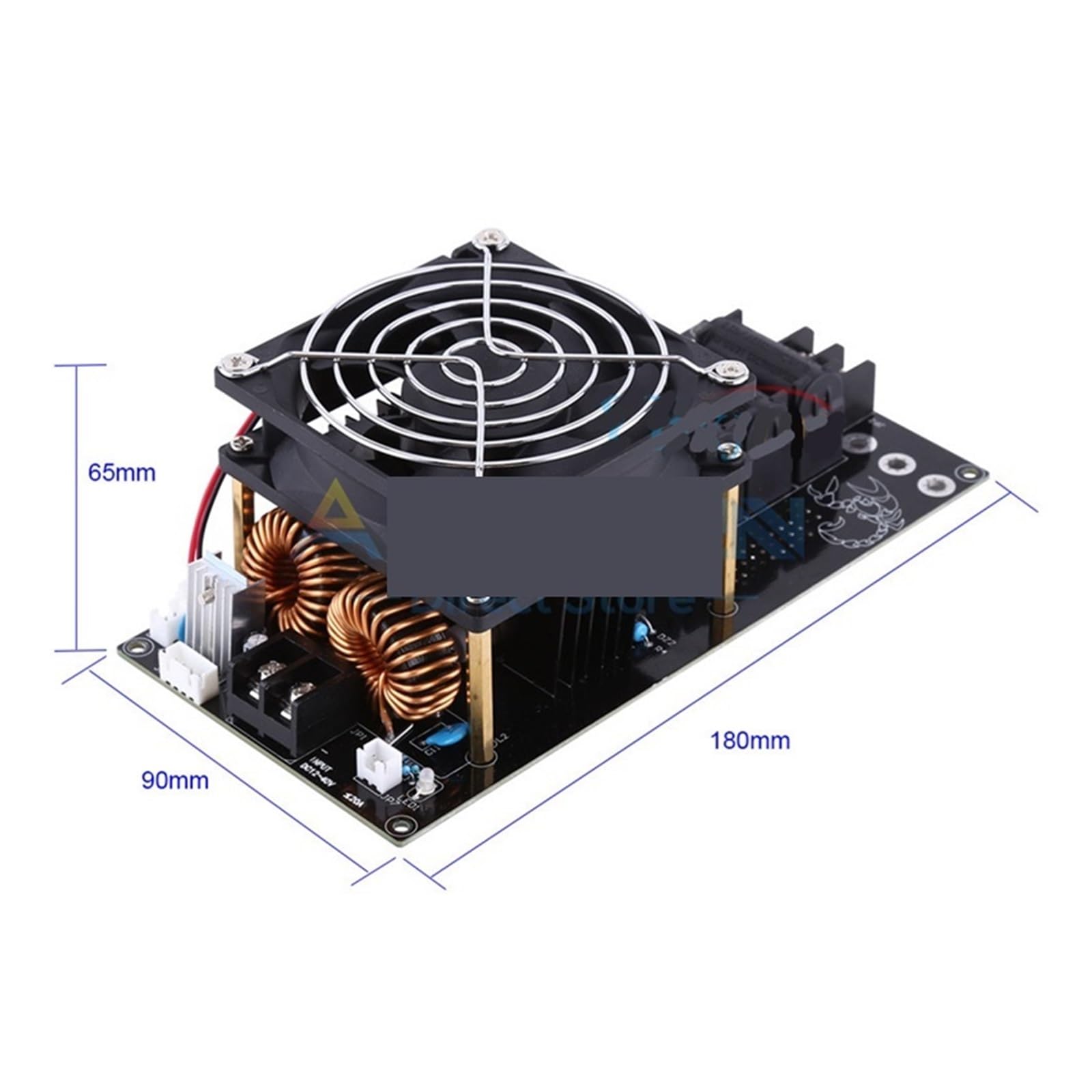 Panneau de chauffage à Induction à bobine ZVS 12V-36V 1000W 20a, Module de bricolage, carte PCB, pilote Flyback, chauffage avec ventilateur de refroidissement Équipement de chauffage par induction hau