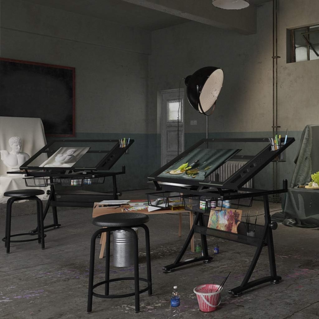 Drawing Desk Drafting Tables Height Adjustable Drawing Desk, Tiltable Craft Table with Storage, Large Art Desk, for Home Office Drafting Table