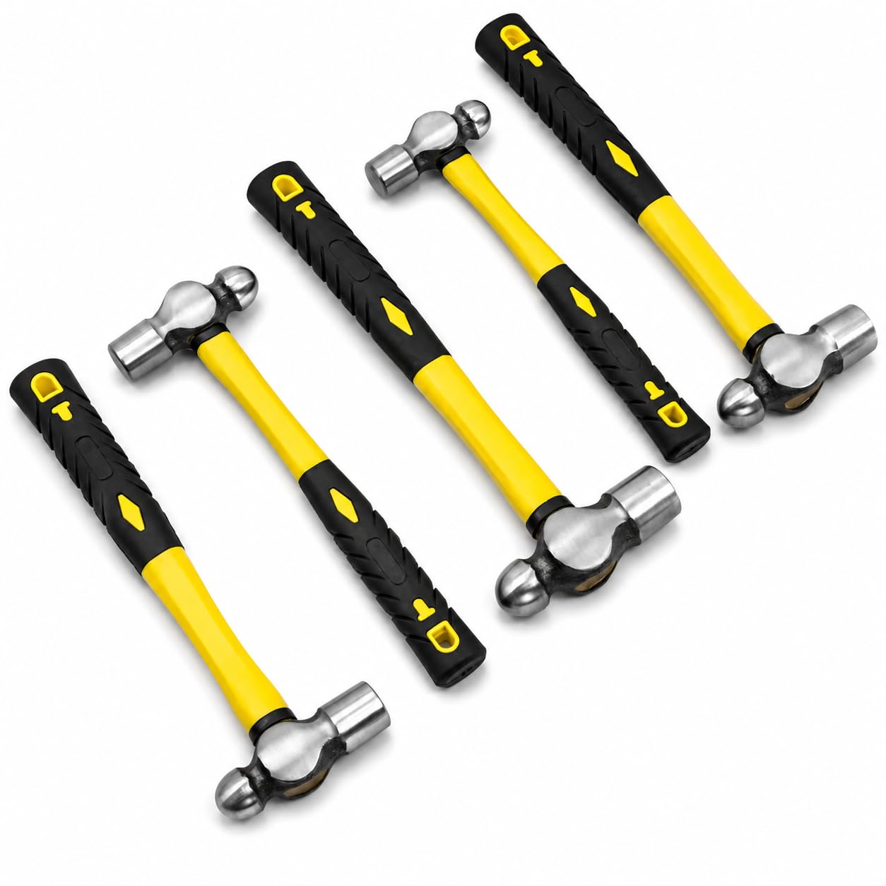 Stark Ball Peen - Martillos con mango de fibra de vidrio, juego de 5