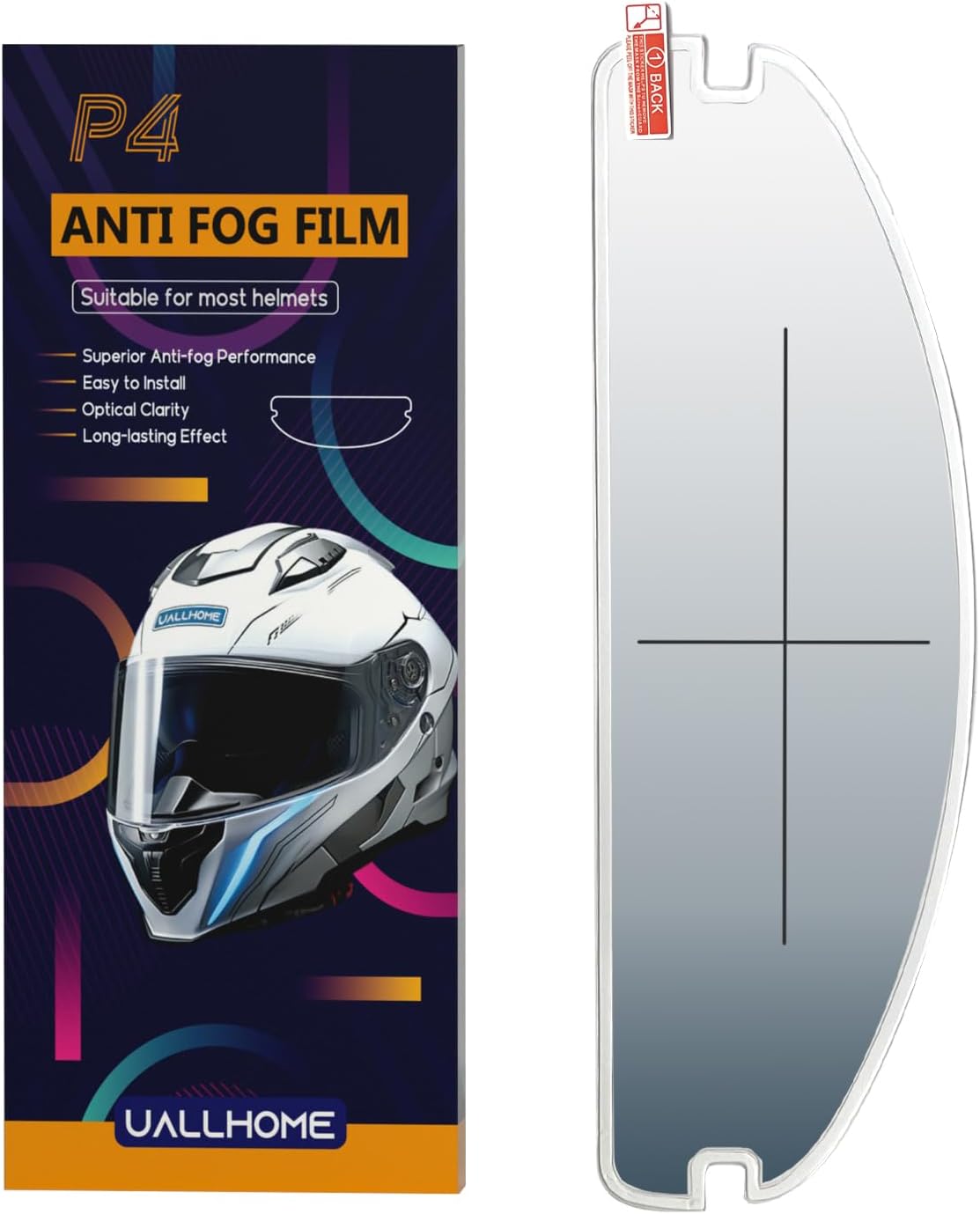 Universal Motorcycle Full Face Helmet Shield Fog Resistant Lens, Clear Visor Insert Anti-Fog Film Waterproof Sticker