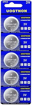 UOGTNON CR1216 3V Watch Lithium Battery(5-Pack)