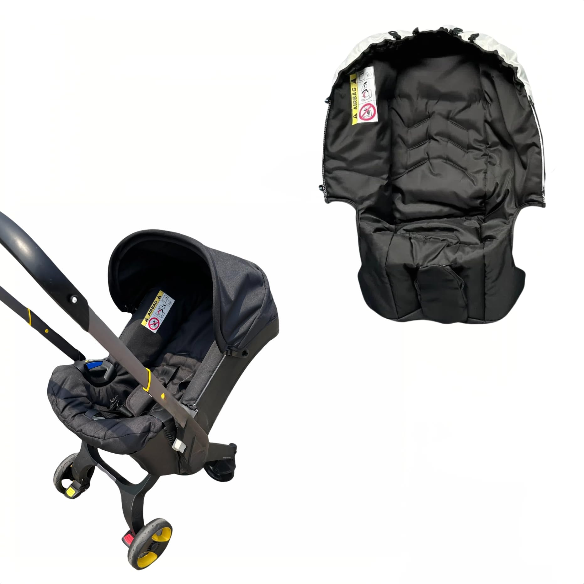 Coussin de siège de rechange pour poussette – Noir | Accessoire tiers compatible avec la poussette Doona – Fournitures pour bébé