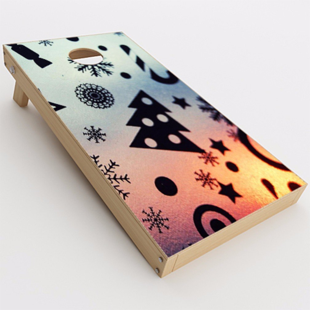 Skin Decal Vinyl Wrap for Cornhole Game Board Bag Toss (2xpcs.) / Christmas Collage
