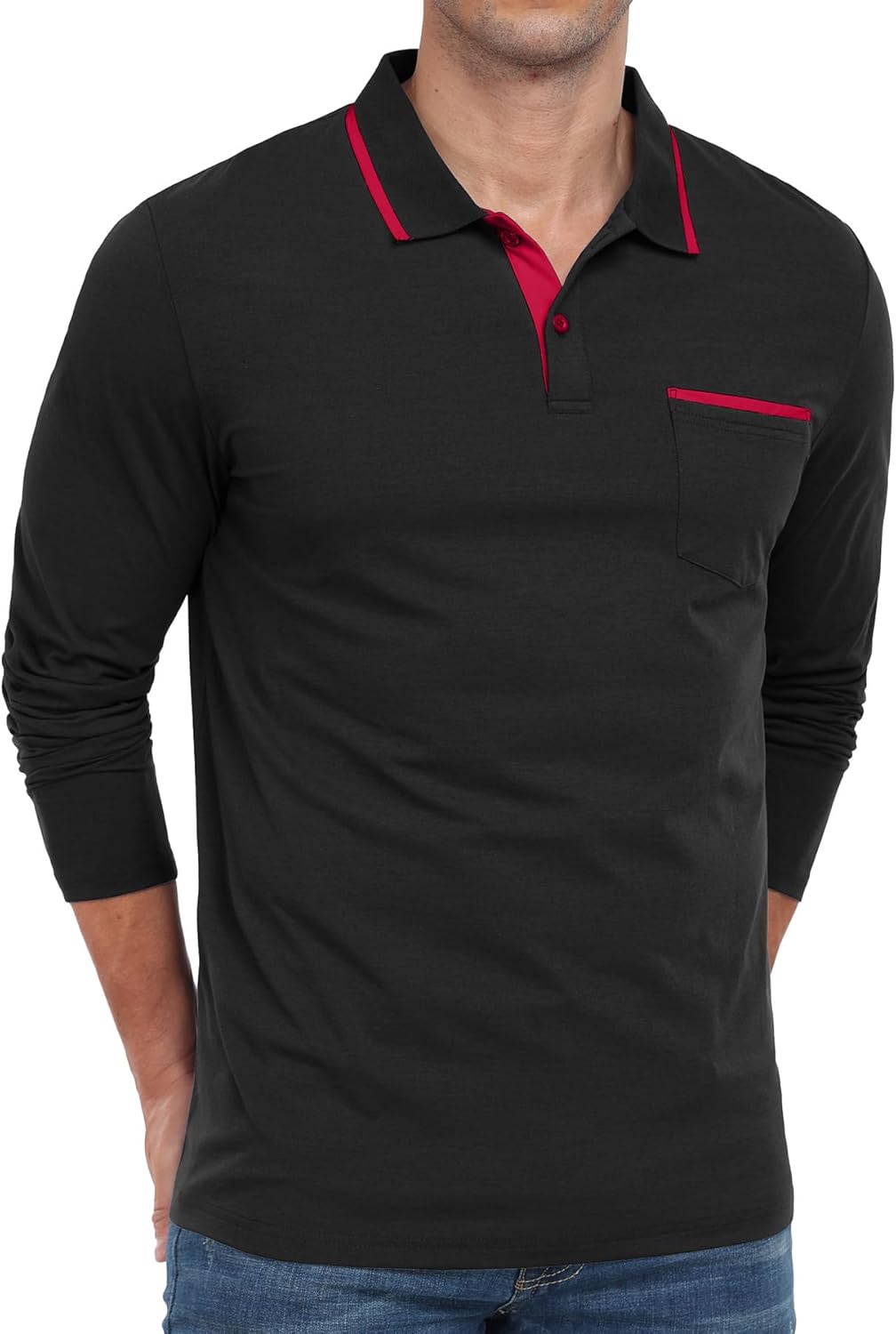 Askdeer Men's Polo Shirts Short Sleeve Polo T-Shirt Classic Soft Casual Golf Tee Shirts with Pocket - Image 2