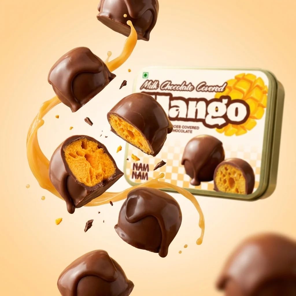 Milk Chocolate Covered Freeze-Dried Mango | Crunchy Chocolate Fruit Snack | No Added Preservatives | Light, Crispy & Indulgent Healthy Treat-image-35