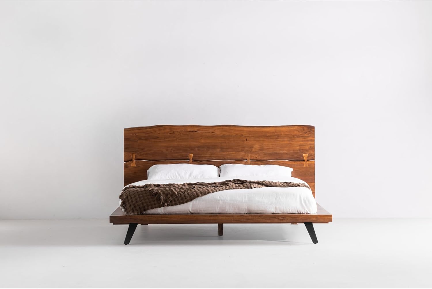 Madagascar King-Sized Contemporary Brown Wood Platform Bed
