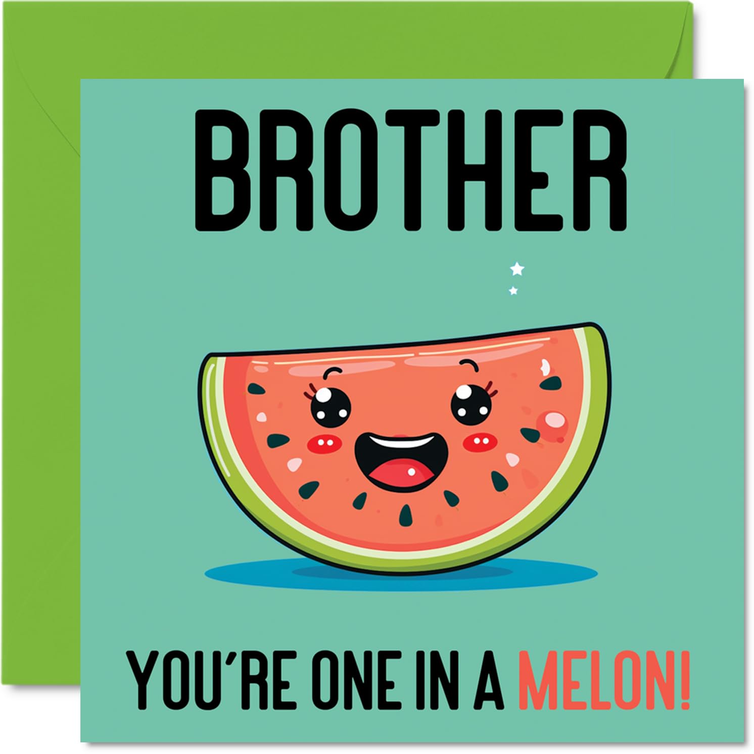 Birthday Cards for Brother In A Melon - Funny Happy Birthday Card for Brother from Sister, Sibling Gifts, 145mm Joke Greeting Cards Men Him