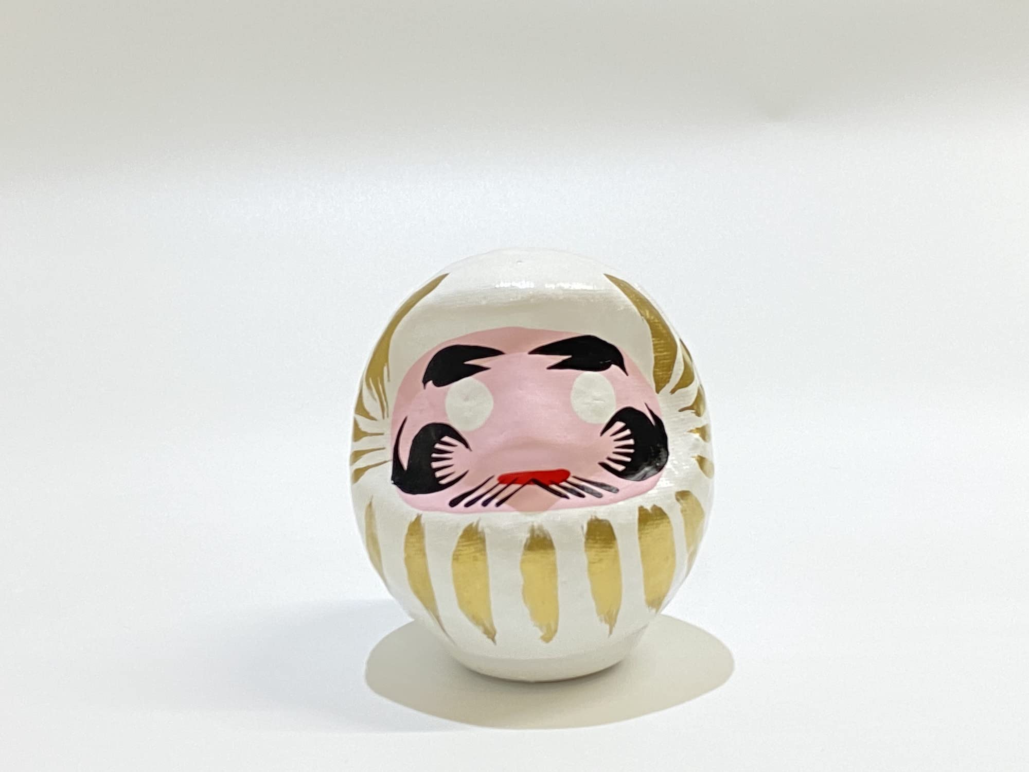 White Daruma Doll 3.5in Takasaki Gunma Japanese Traditional Craft Figurine