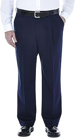 Haggar Men's Premium No Iron Khaki Classic Fit Pleat Front Regular and Big & Tall Sizes