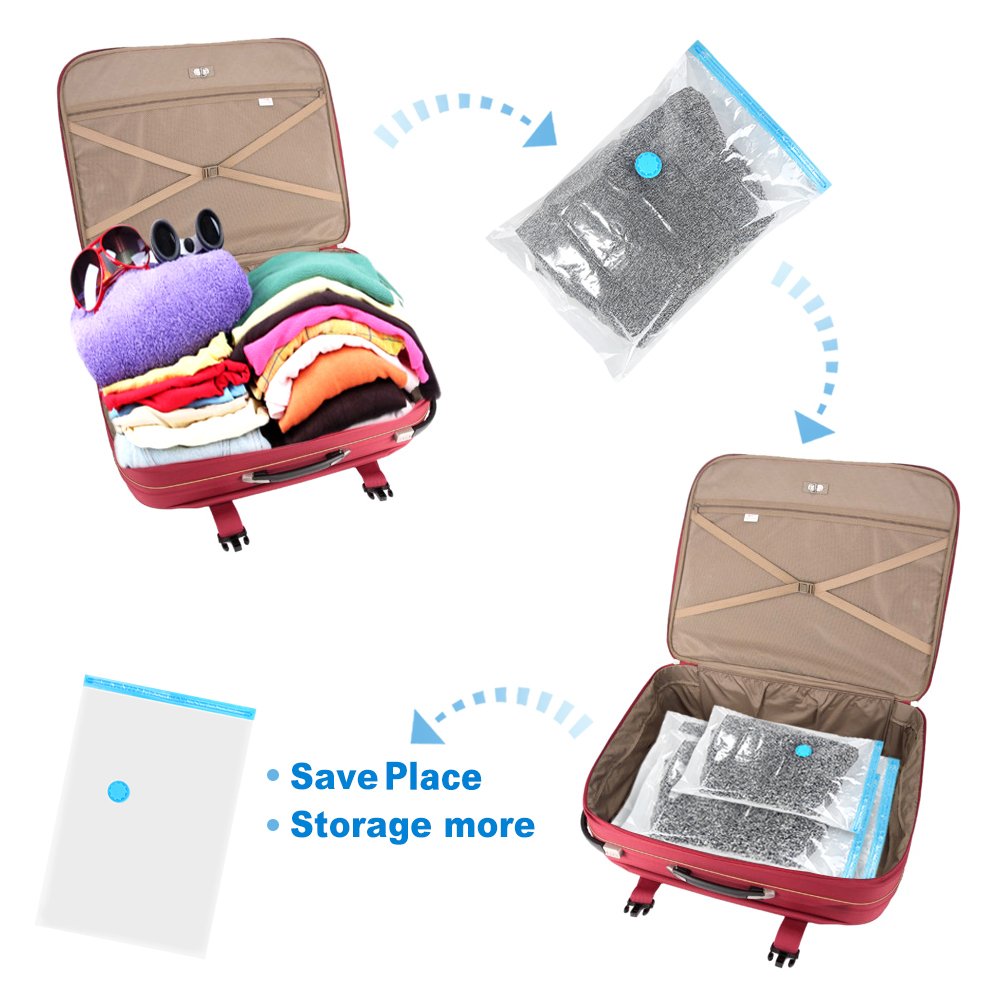 Vakuumbeutel für Kleidung und Bettdecken,Vakuumbeutel, Wiederverwendbare Vacuum Bags, für Kleidung Bettdecken Bettwäsche und mehr(60PC (40PC60*40 PC70*50 10PC90*70))