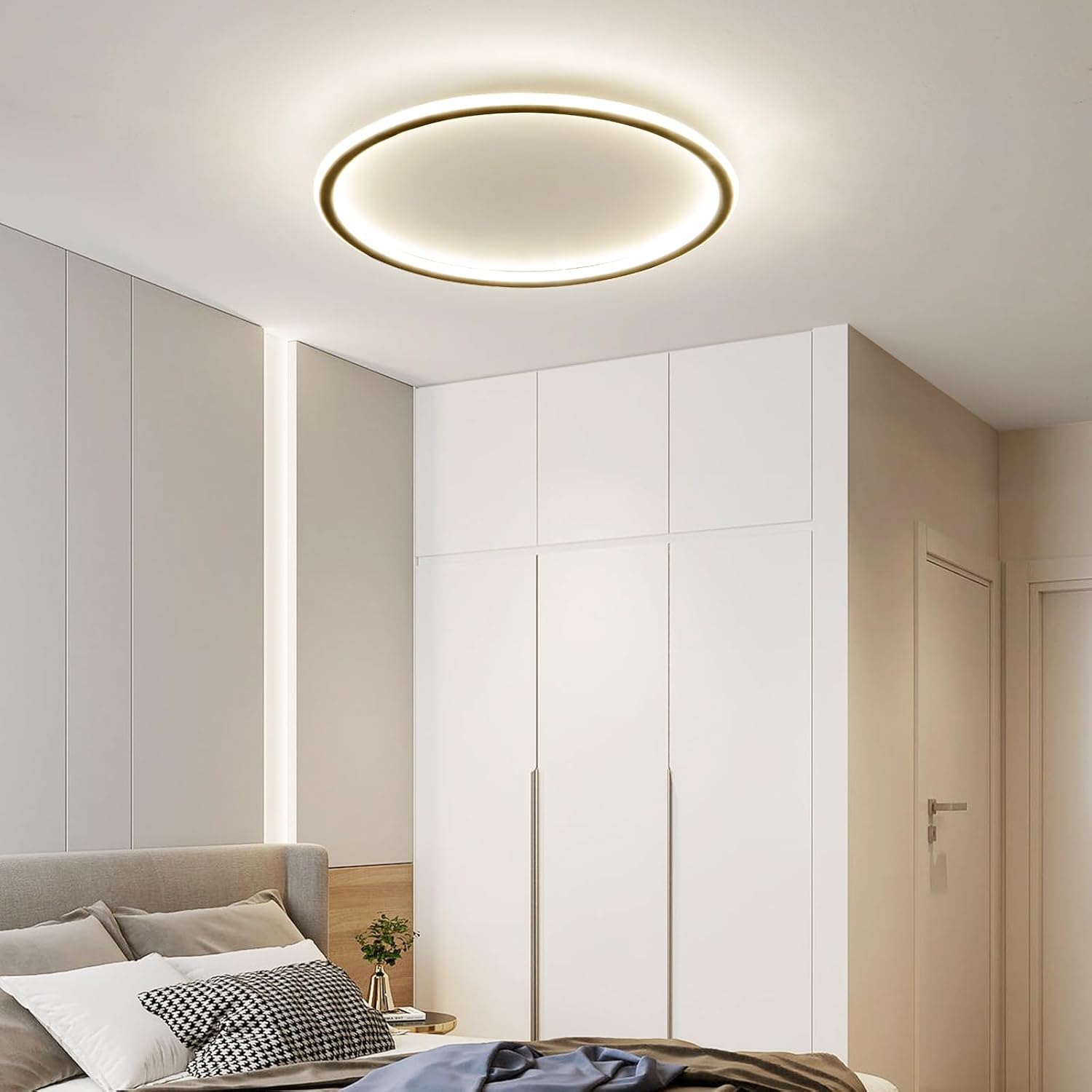 Mikeru 40CM LED Round Ceiling Lighting, Dimmable Ceiling Light