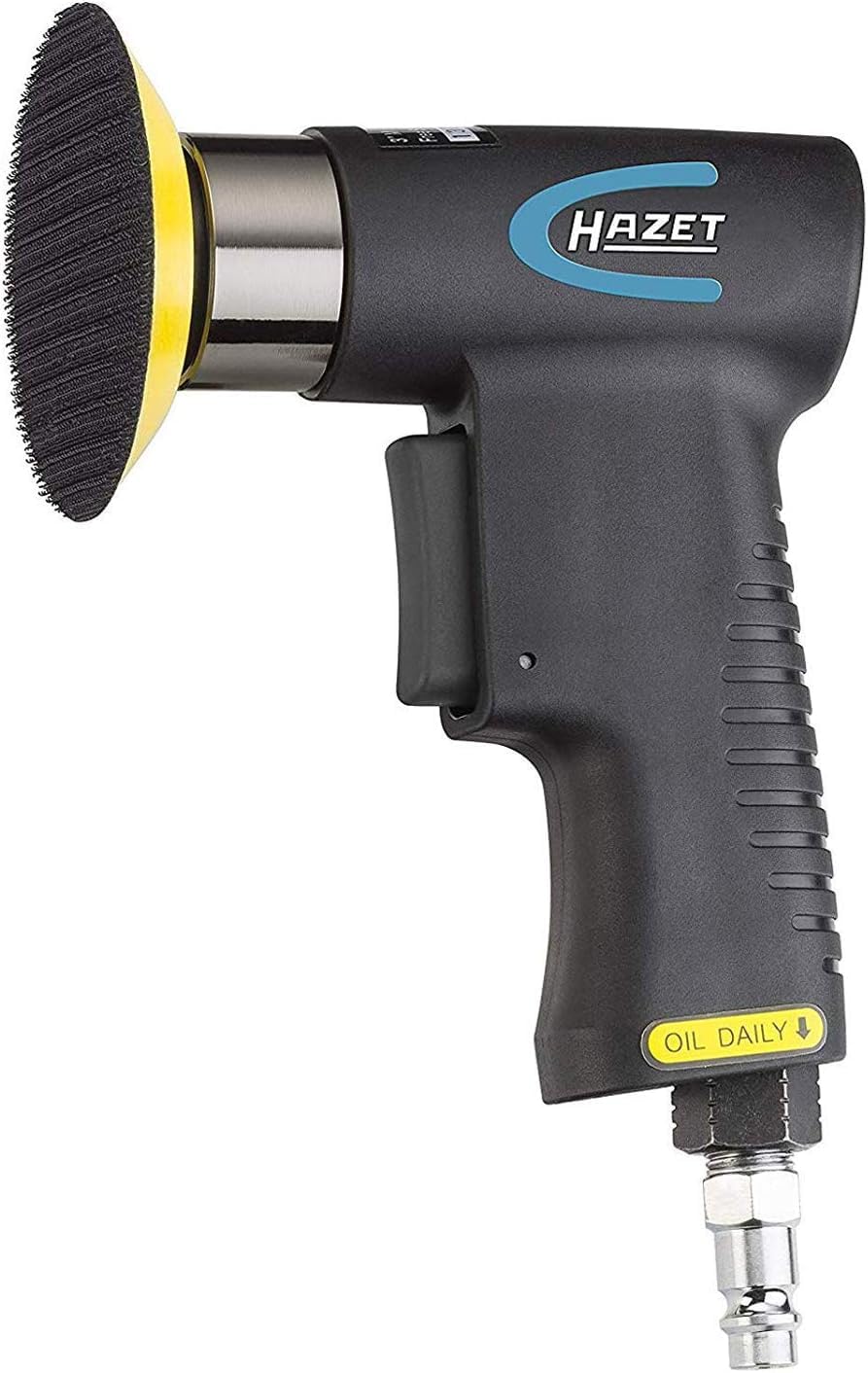 HAZET Mini jeu de ponceuses excentriques 9033N-5 I 36 pièces, y compris 2 plateaux de ponçage de 50 mm et 76,2 mm avec 10 tampons abrasifs chacun et une clé de réglage I outil pratique pour poncer'.