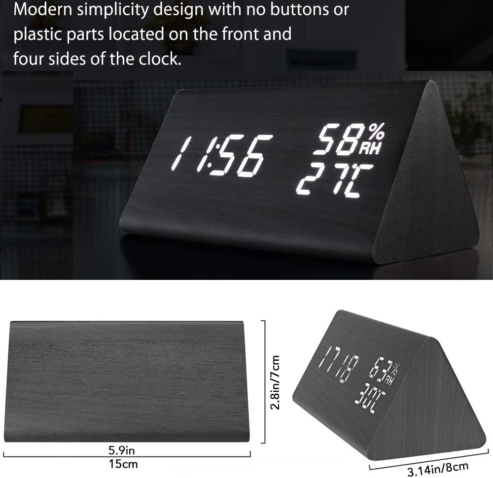 ساعت چوبی رومیزی دیجتال برند Emore