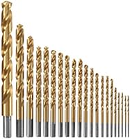 Bosch TI21A 21-Piece Titanium Nitride Coated Drill Bit Set for Metal, Wood & Plastic - 2X Life, No-Skate Tip