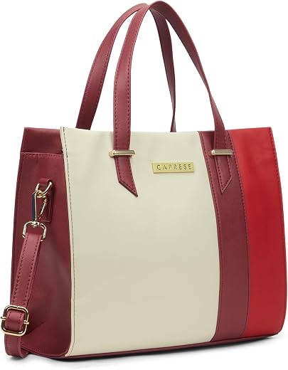 Caprese Deer Medium Satchel Bag for Women with Multiple Compartments, Adjustable &amp; Detachable Strap | Versatile Shoulder, ...
