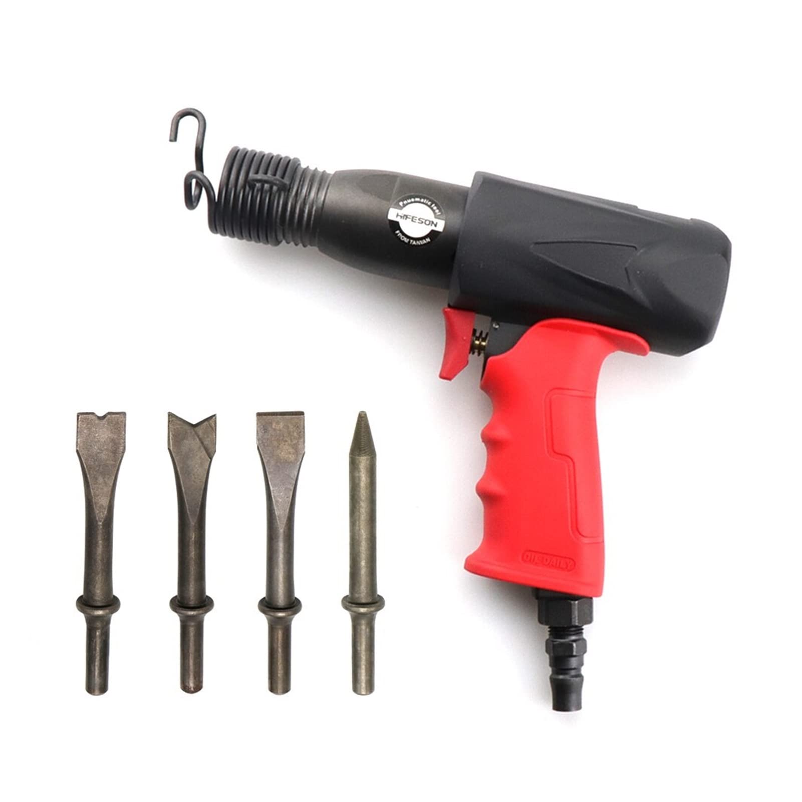 Air Hammer, 190/250 Alloy Spring Air Shovel Multi-Specification Shovel Set Chiseling Hammering Punching and Trimming Multi-Function Tool(AT190)
