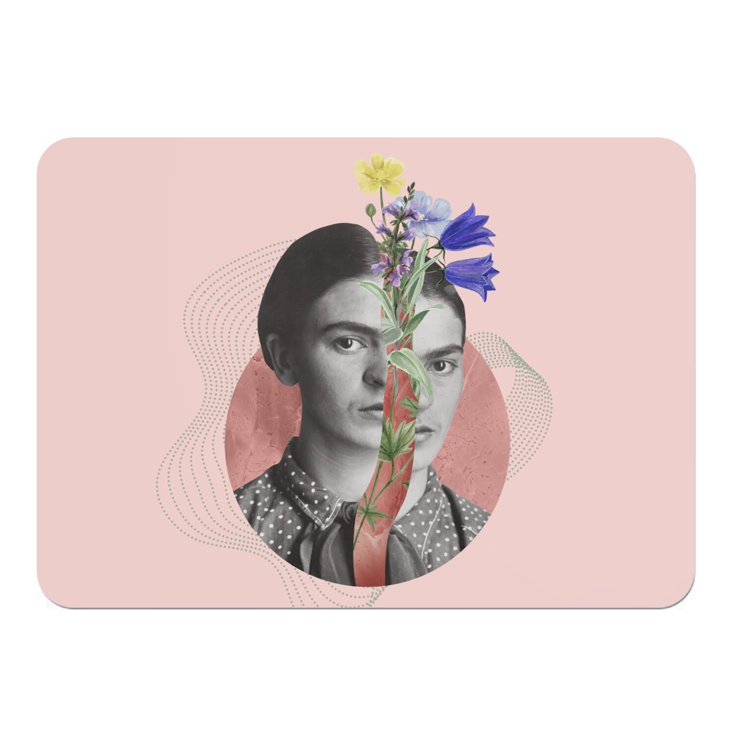 Napperons en liège haut de gamme motif artistique surréaliste fleurs rose grand format