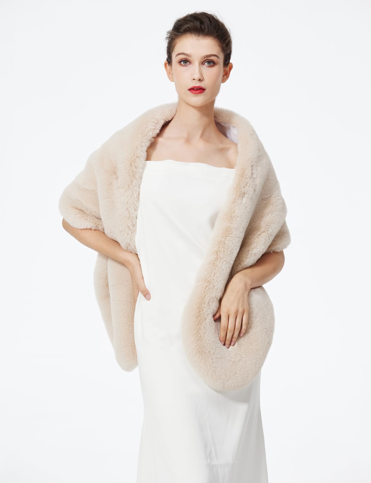 BEAUTELICATE Chal Estola de Pelo Mujer Boleros para Invierno Fiesta Novia Bodas