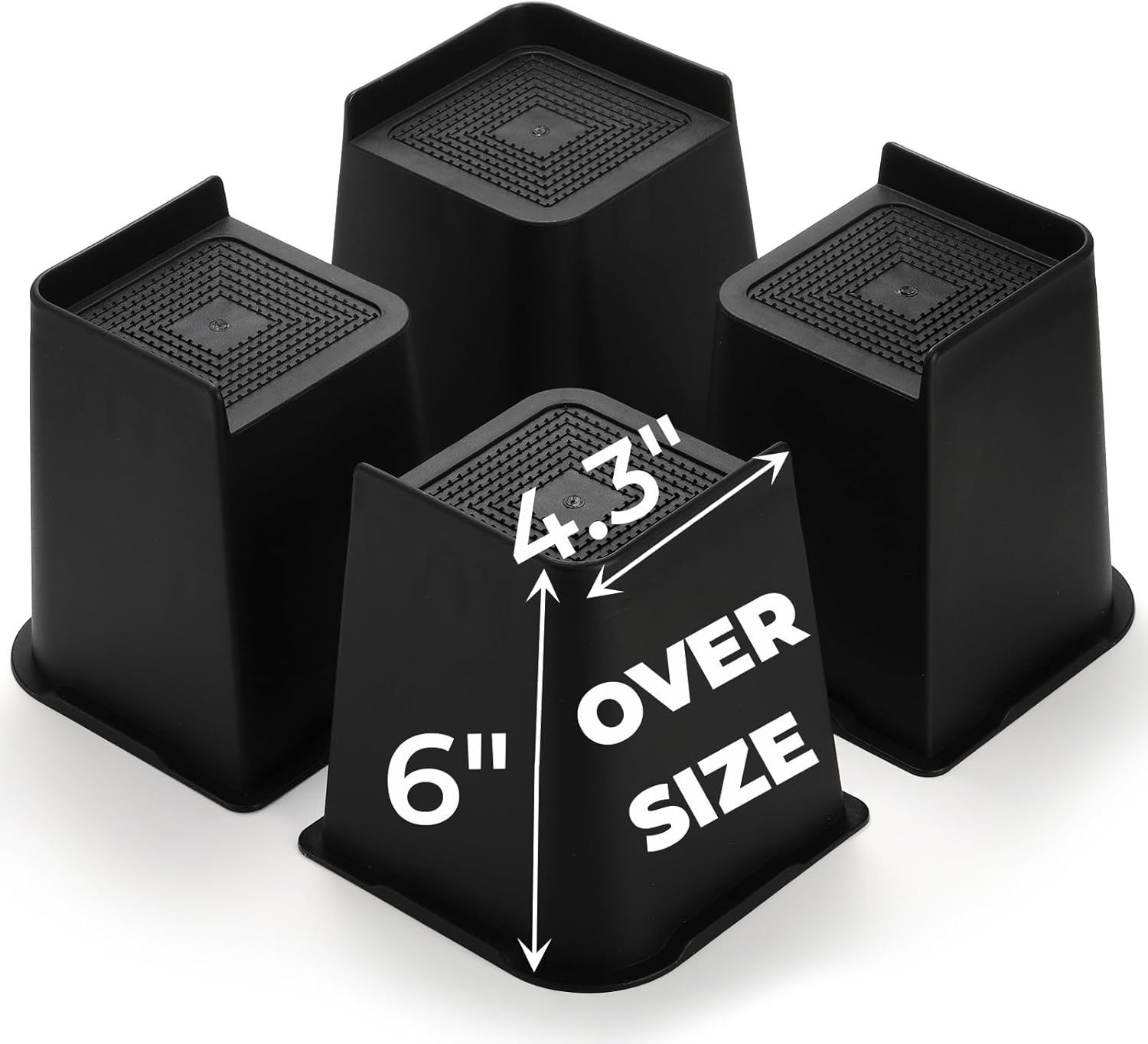 Amazon.com: Hiceeden 4 Pack Heavy Duty Bed Risers, 6 Inch Lift Couch ...