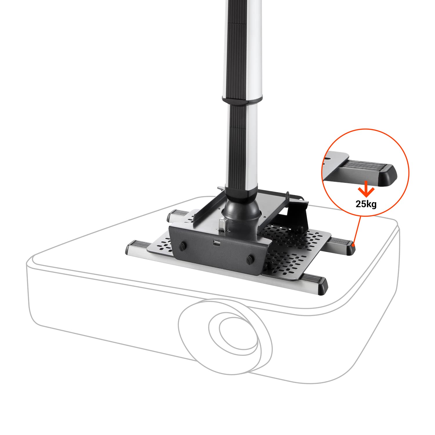 celexon Soporte de Techo inclinable y orientable MulitCel 4070 Expert - 40-70cm Distancia al Techo - 360º - hasta 25 kg