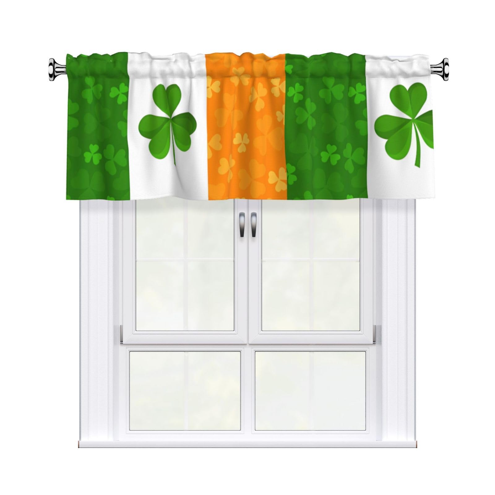 WHJSSF irish flag Prints Housewarming Gift – Peach Skin Window Valance 54x18 for a Cozy Kitchen Refresh