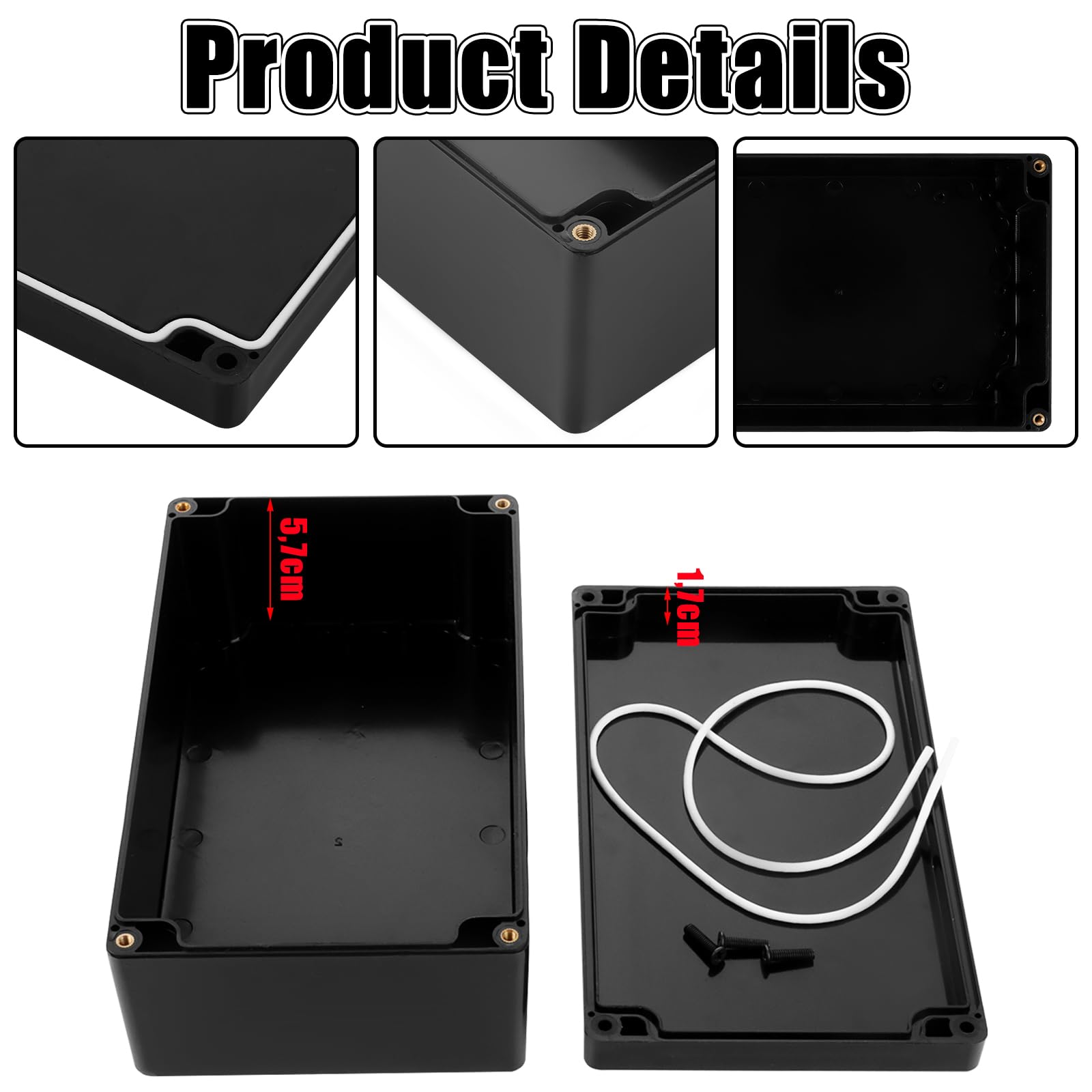 2x IP65 Abzweigdose Wasserdicht 158x90x60mm - Verteilerdose Mit 8 Kabelverschraubungen