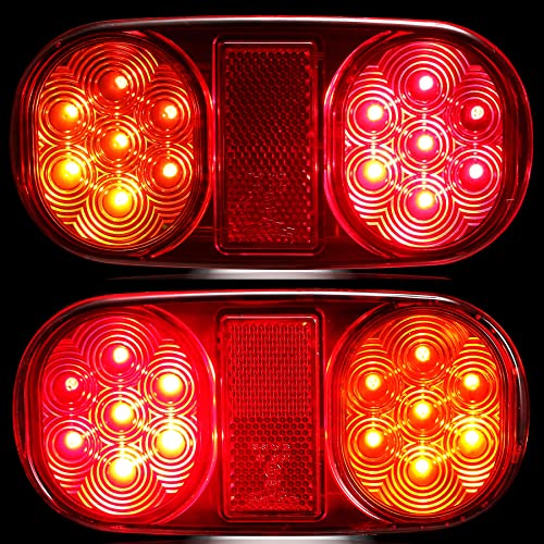 AGRISHOP Piloto Traseros Led Remolque,Juego Luces Traseras Remolque Homologados,Pilotos Led Remolque 12v, Pilotos Remolque 4Función Impermeable E11 Cover