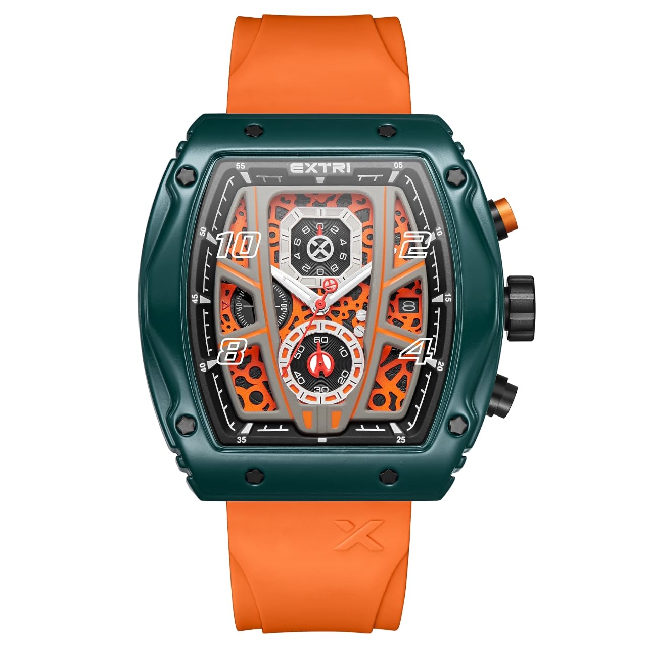 Extri Watch Men Luxury Silicone Stylish Trendy Mens Watches Fashion Sport Casual Formal Waterproof Chronograph Watches For Men|Anniversay,Birthday Gift Watch For Men, Orange (B0CY5DV1JV) Amazon Price History, Amazon Price Tracker