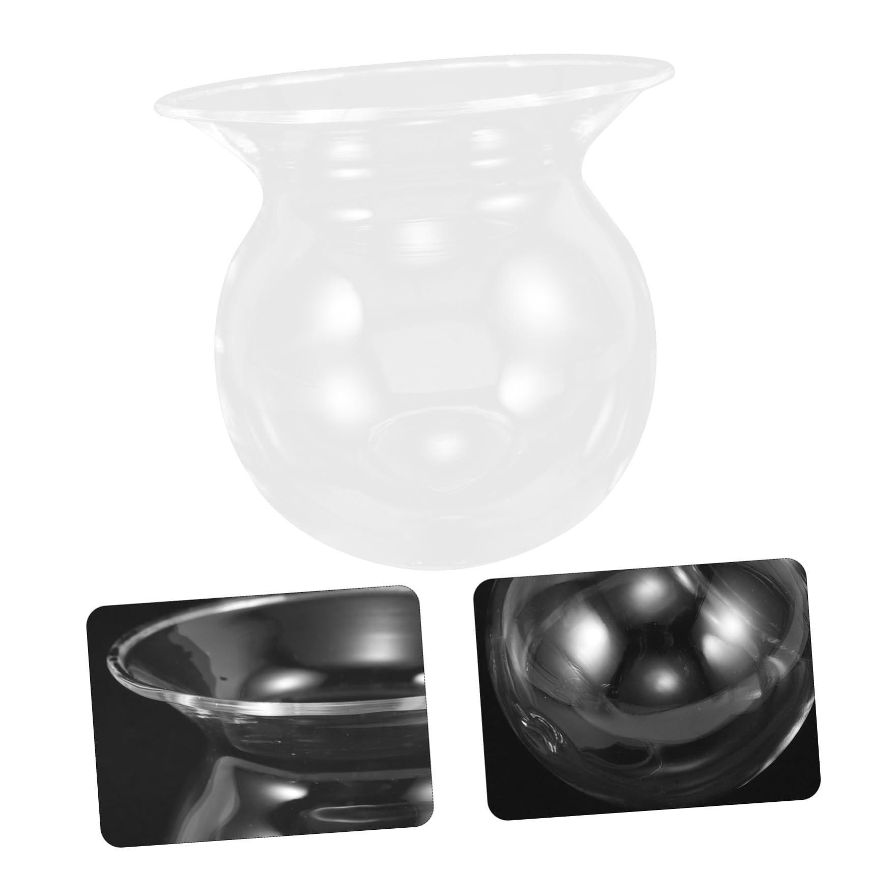 Mikikit Lot de 4 Vases de Propagation en Verre, Terrarium à Plantes Rond, Transparence Élevée, Décor Maison et Ferme