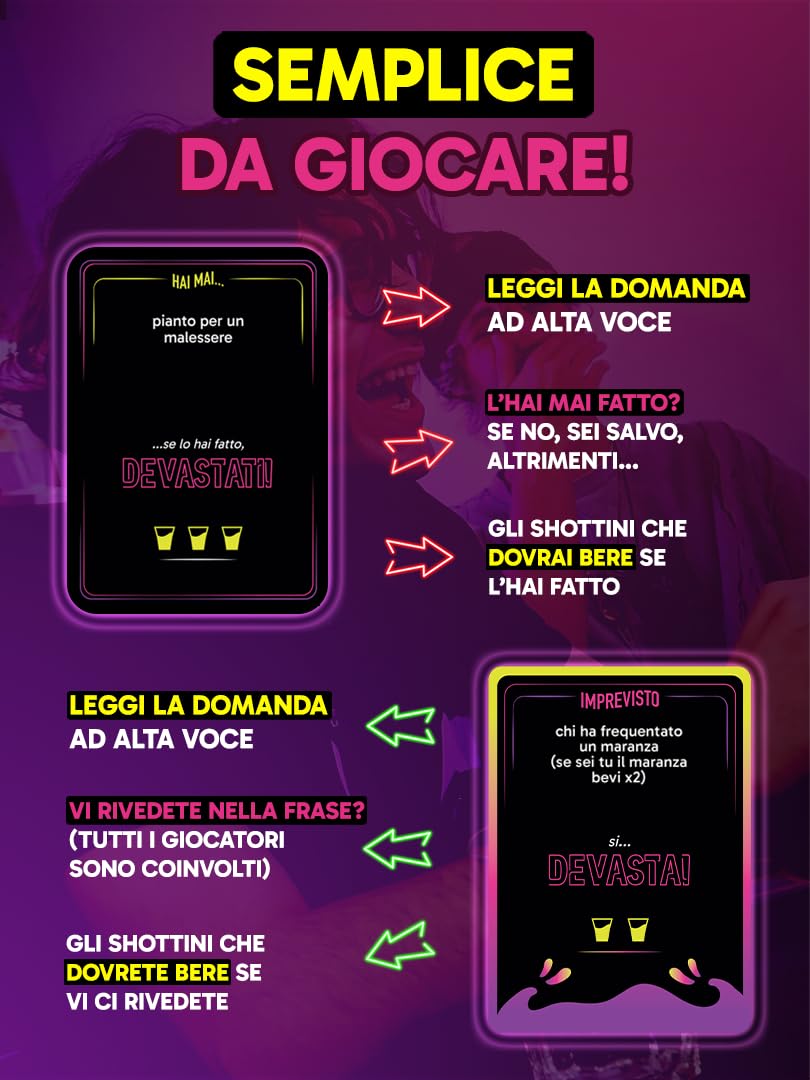 Hai Mai e Imprevisti (Versione 2025) | Gioco da tavolo alcolico per Gen Z (18+) | Carte per bere con sfide, gossip e meme | Perfetto per feste