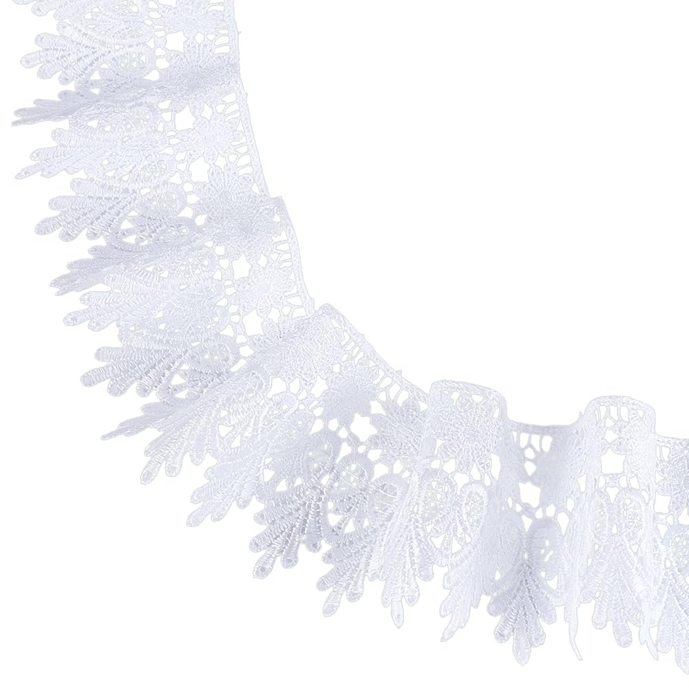 Bordure en dentelle blanche Venise 8,9 cm au tombé impeccable pour finitions de robe