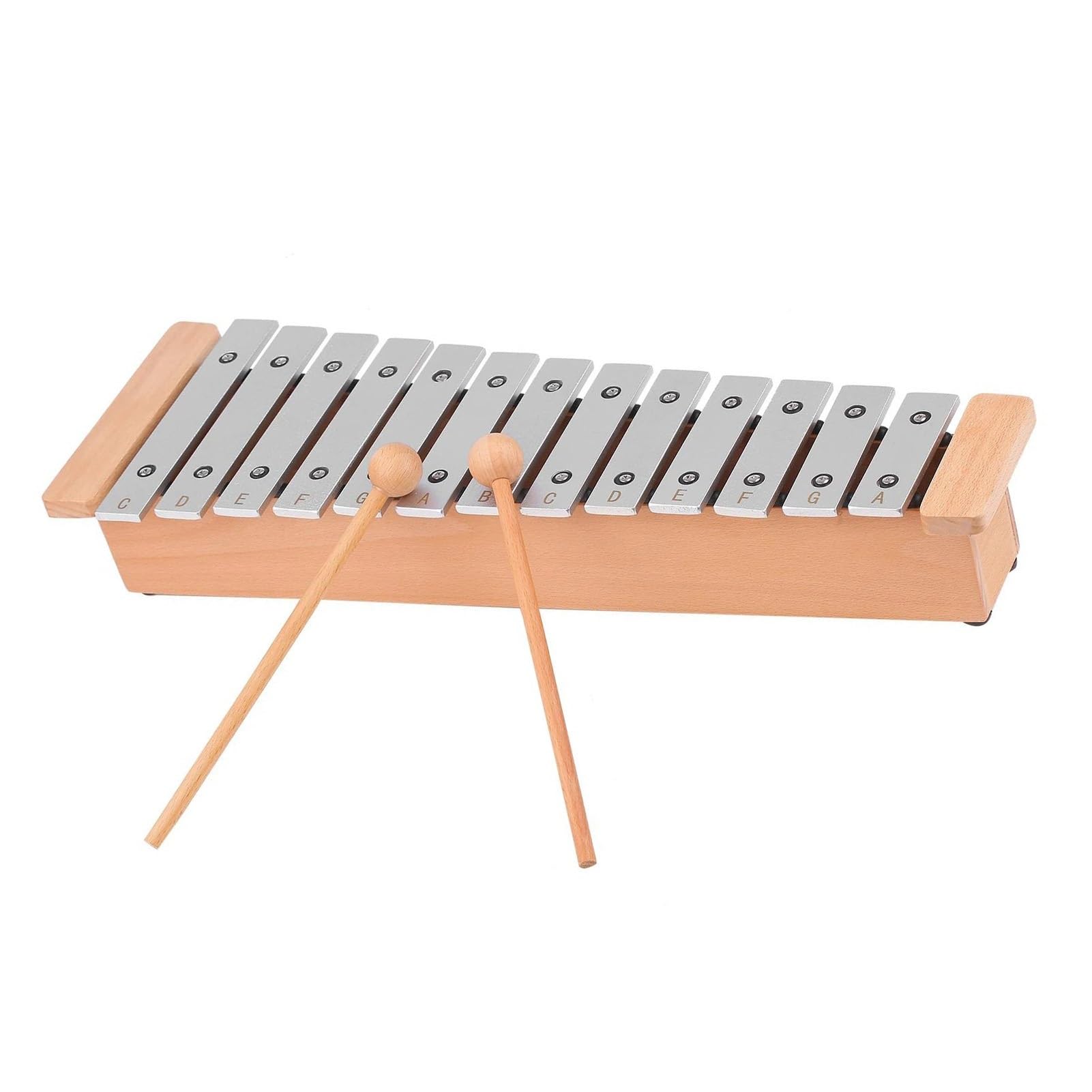 Xilófono Portátil De Aluminio Glockenspiel De 13 Notas Con Palos De Madera Bastante Portátil