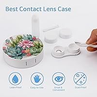Vista 3 de Contact Lens Case Travel Colorful Cactus Print Contact Cases Box With Mirror Solution Bottle Applicator Removal Tool Kit For Daily Outdoor