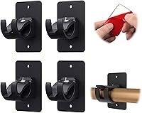 Vista 10 de CIEMGNZOC 2 soportes de cortina sin taladro, barras autoadhesivas, ganchos de cortina ajustables para barras de menos de 1.57 pulgadas (transparente)