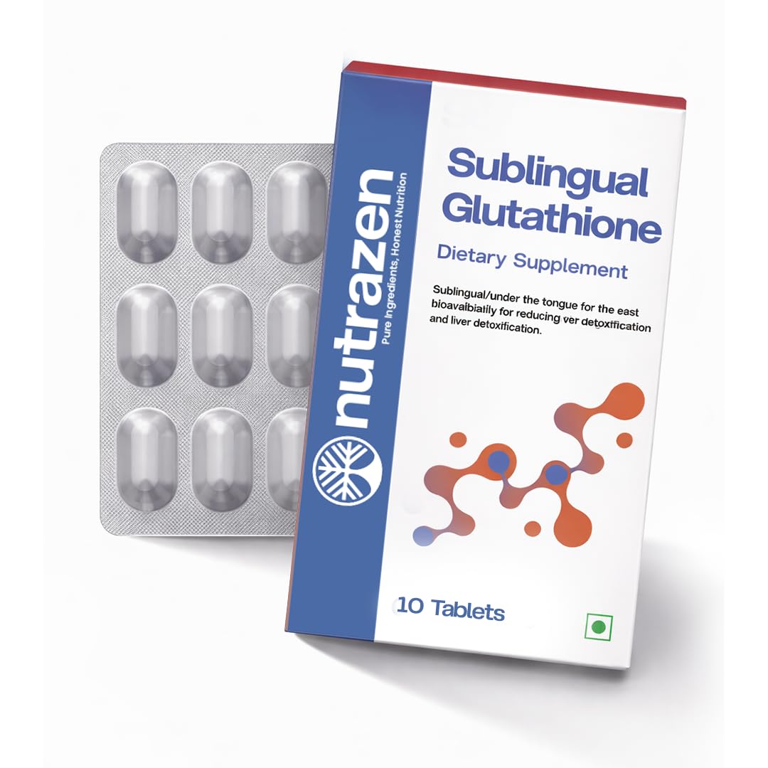 sublingual glutathione bioavailability Nutrazen Sublingual Glutathione Supplement - 10 Tablets | High  Bioavailability Formula for Skin Brightening, Tan Removal & Anti-Aging