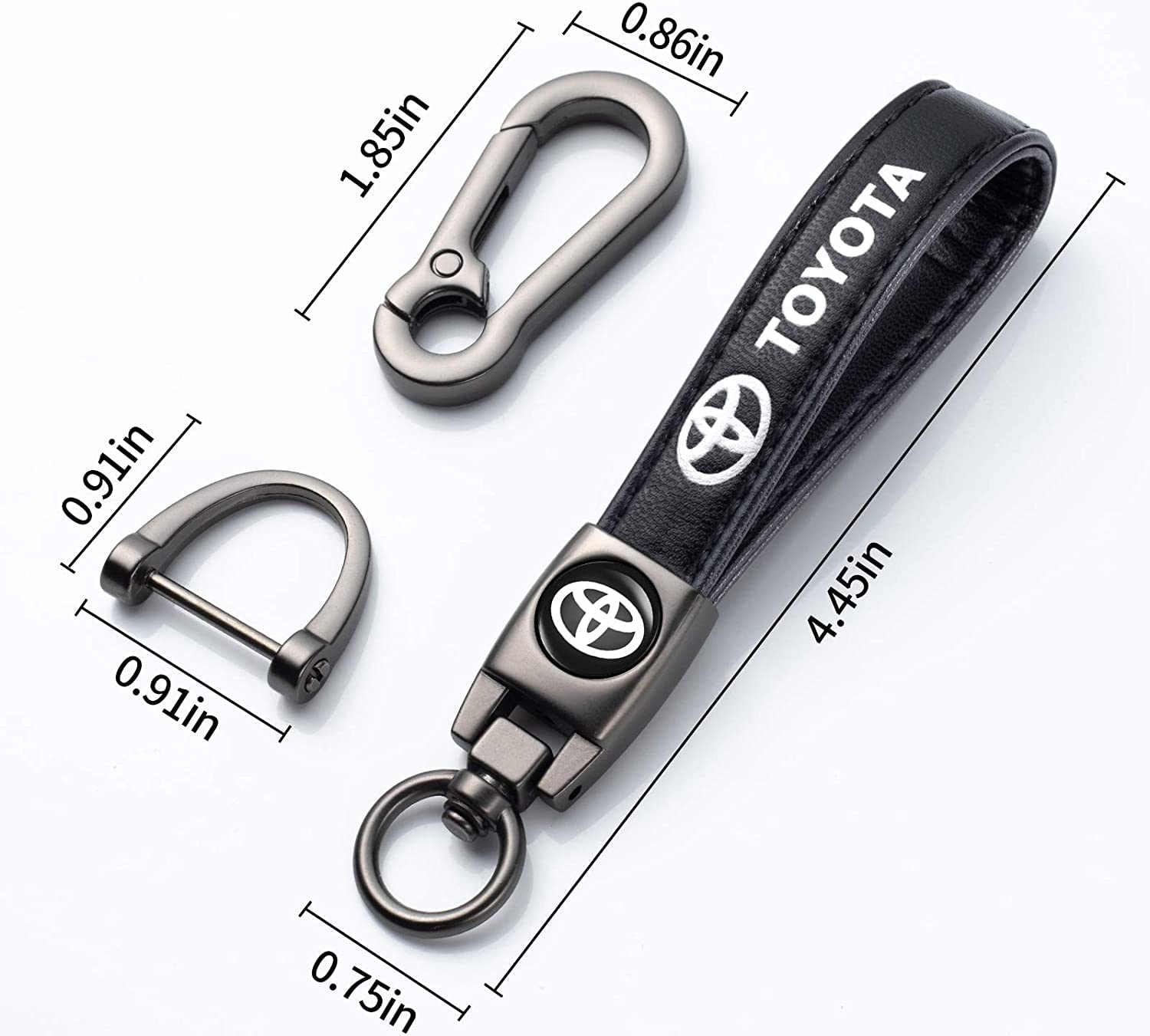 NonoB Leather Car Keychain, Metal Car Key Ring for 1 - 3