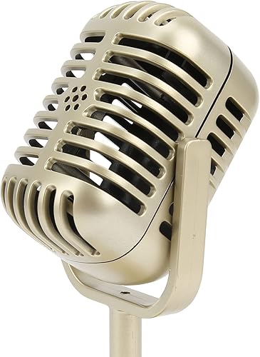 Miniatura 8 de Modelo de accesorios de micrófono retro, micrófono vintage, micrófono de plástico falso, adorno de mesa para Halloween, boda, fiesta de cumpleaños