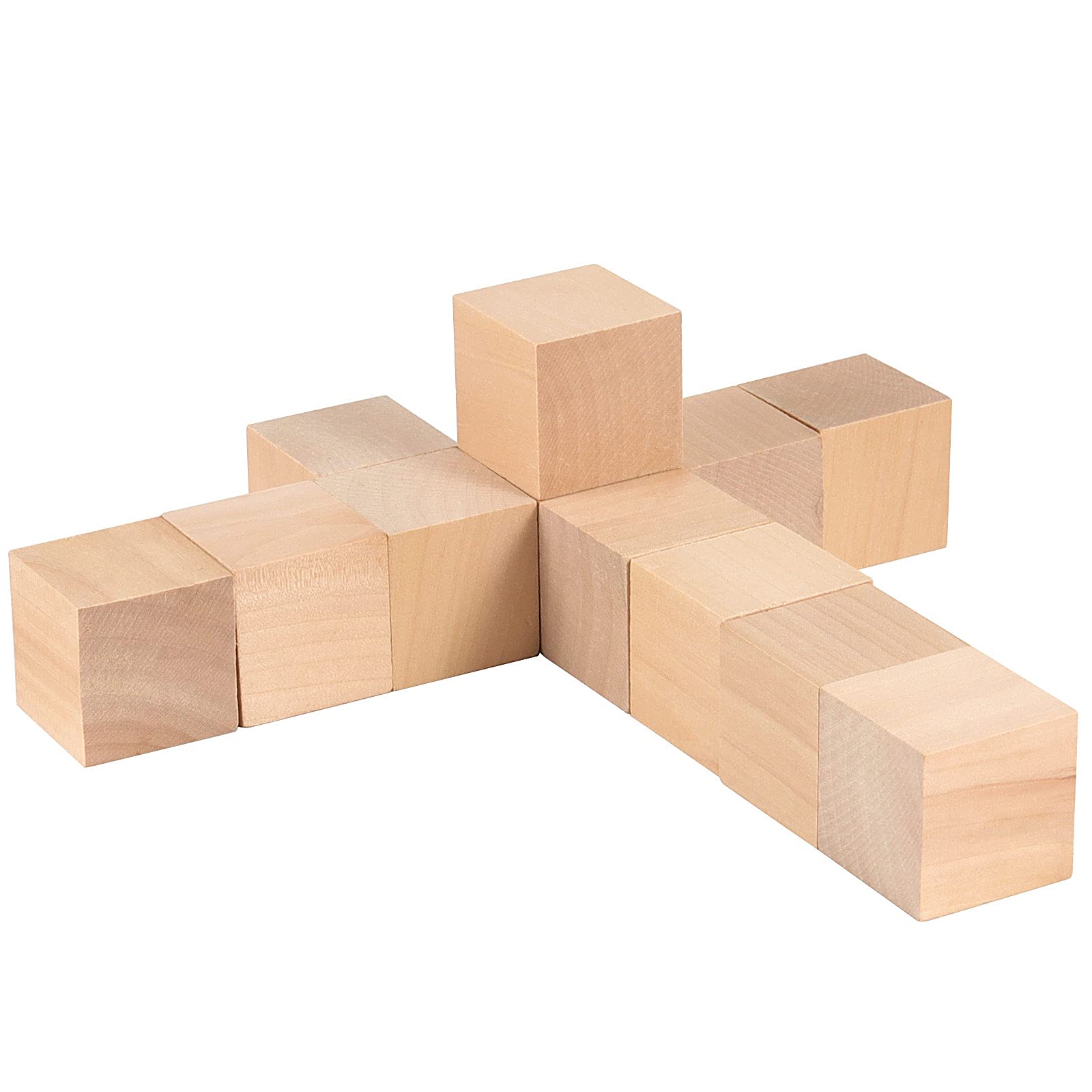 HOIGON 20 szt. 5 cm niedokończone drewniane bloki, odpowiednie puste drewniane kostki do dekoracji puzzli DIY