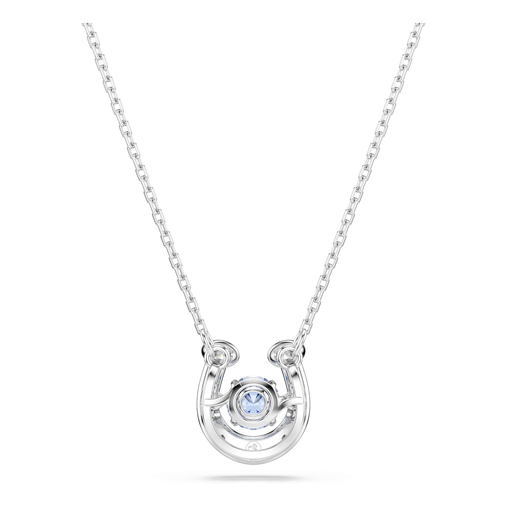 Swarovski Symbolica Kolekcja, Szlif okrągły, Pavé, Podkowa, Niebieski, Powlekany rodem