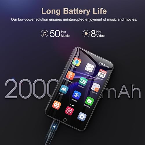 Miniatura 7 de Reproductor de MP3 con Bluetooth y WiFi, M303 de 4.0 pulgadas, pantalla táctil completa MP3 MP4 con altavoz, reproductor de música digital de alta