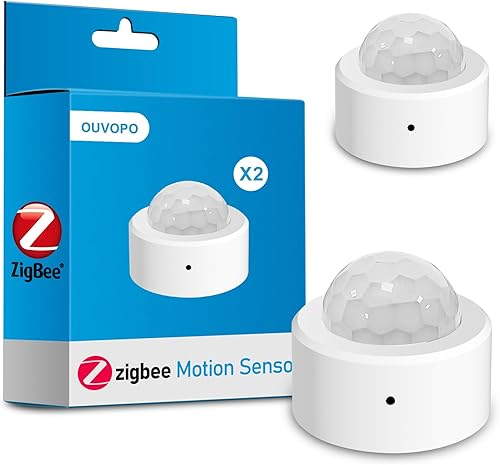 Zigbee Motion Sensor (2-Pack),Requires zigbee hub, configurable DIY Portable Presence Detector Compatible with Home Assistant, Hubitat and Alexa