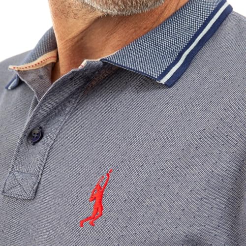 Camisa Polo Masculina Básica Piquet Viscose Dry John Pull (G Marinho+Azul Claro)