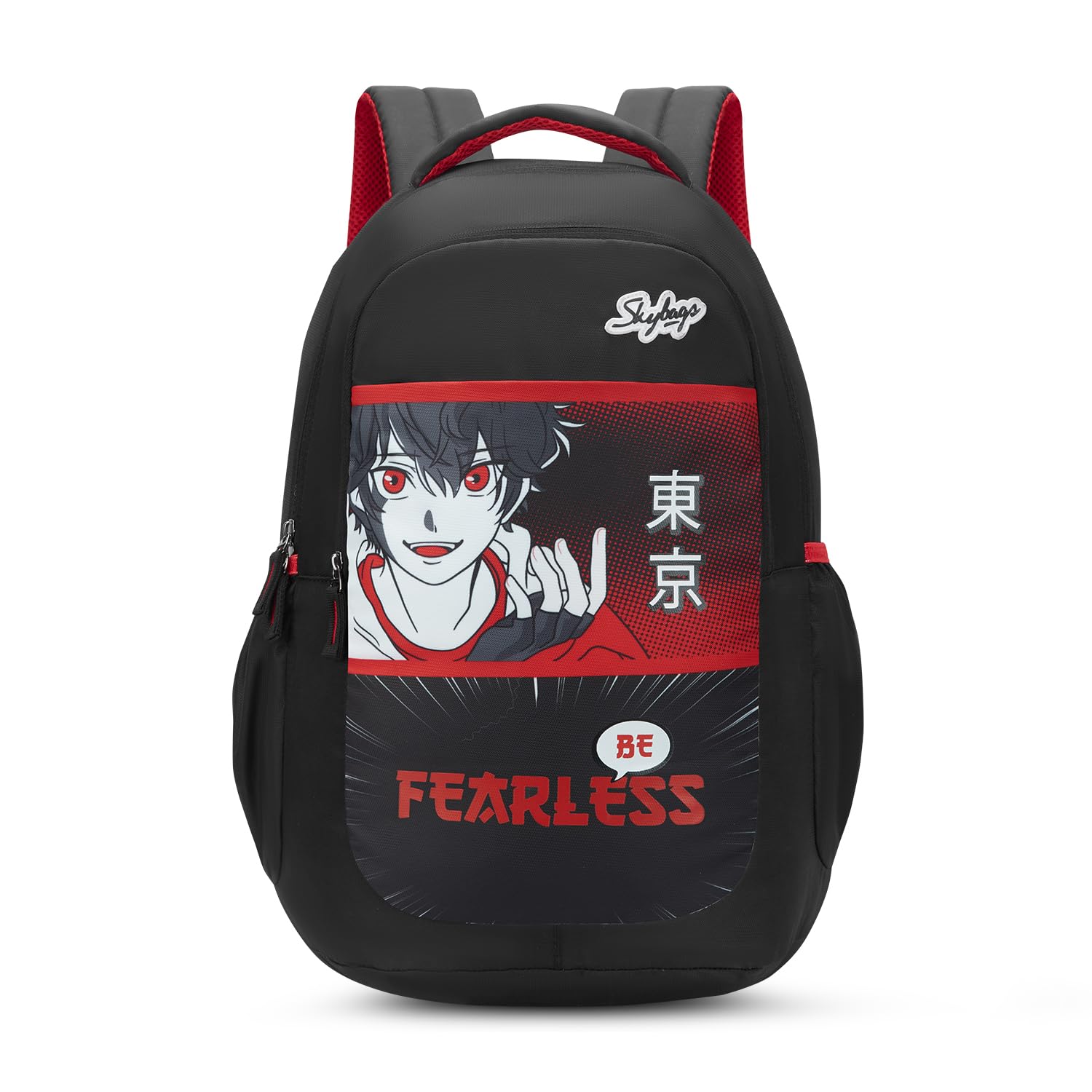 Kyro RC Anime Polyester 36 Liters 3 Compartments Raincover 2 Side Bottle Pockets Built To Last Straps Swoosh For Boys And Girls-image-2