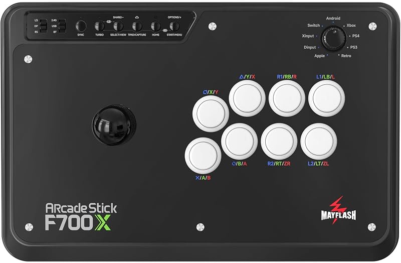 MAYFLASH Wireless Arcade Fighting Stick F700X for Xbox Series, PS4, Switch, Switch 2, Windows, Apple, Android and more. Fight Stick Support Wireless Bluetooth, 2.4G Receiver and Wired Connection