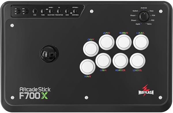 PALANCA Arcade inalámbrica MAYFLASH F700X para Xbox Series, PS4, Switch, Switch 2, Windows, Apple, Android y más. Palanca de lucha con conexión inalámbrica Bluetooth, receptor 2.4G y cable