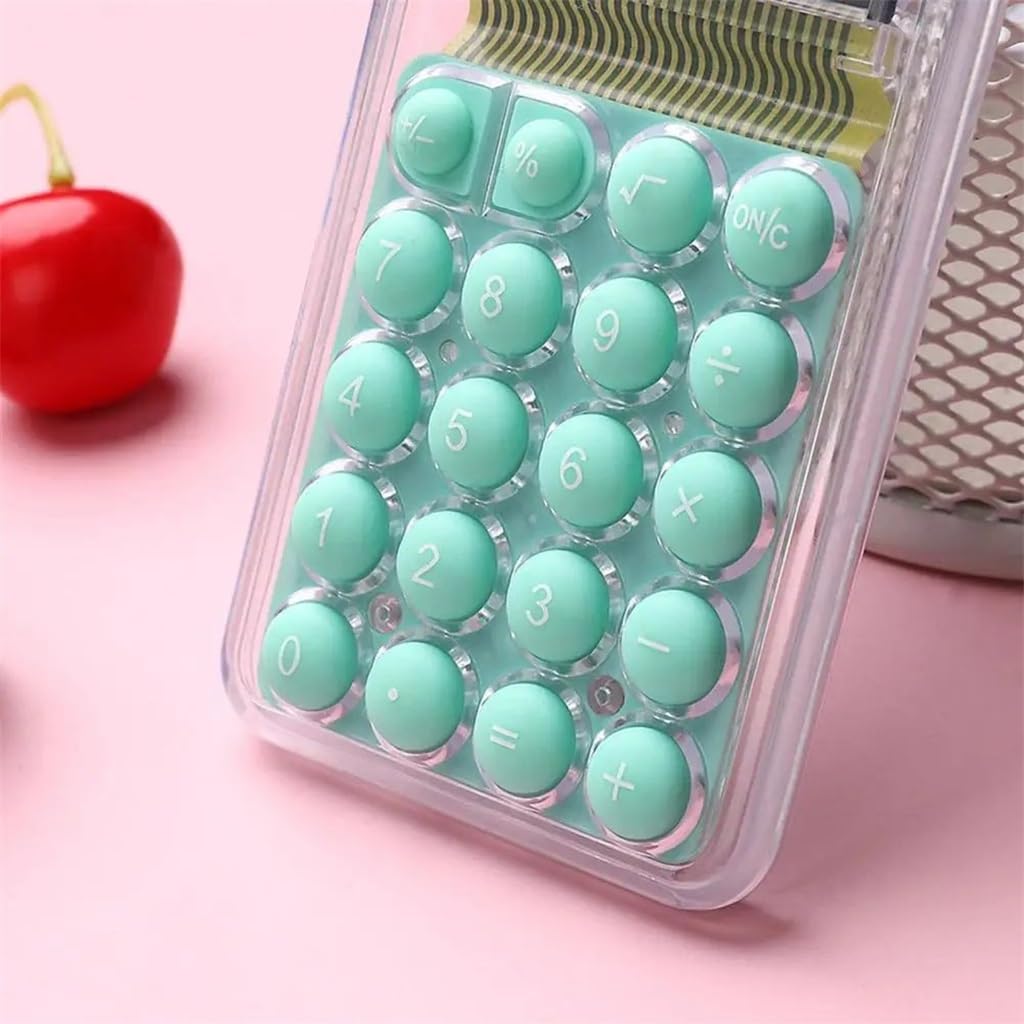 8-bit Display Silent Widescreen Mini Calculator Student Portable Transparent Electronic Calculator for Daily