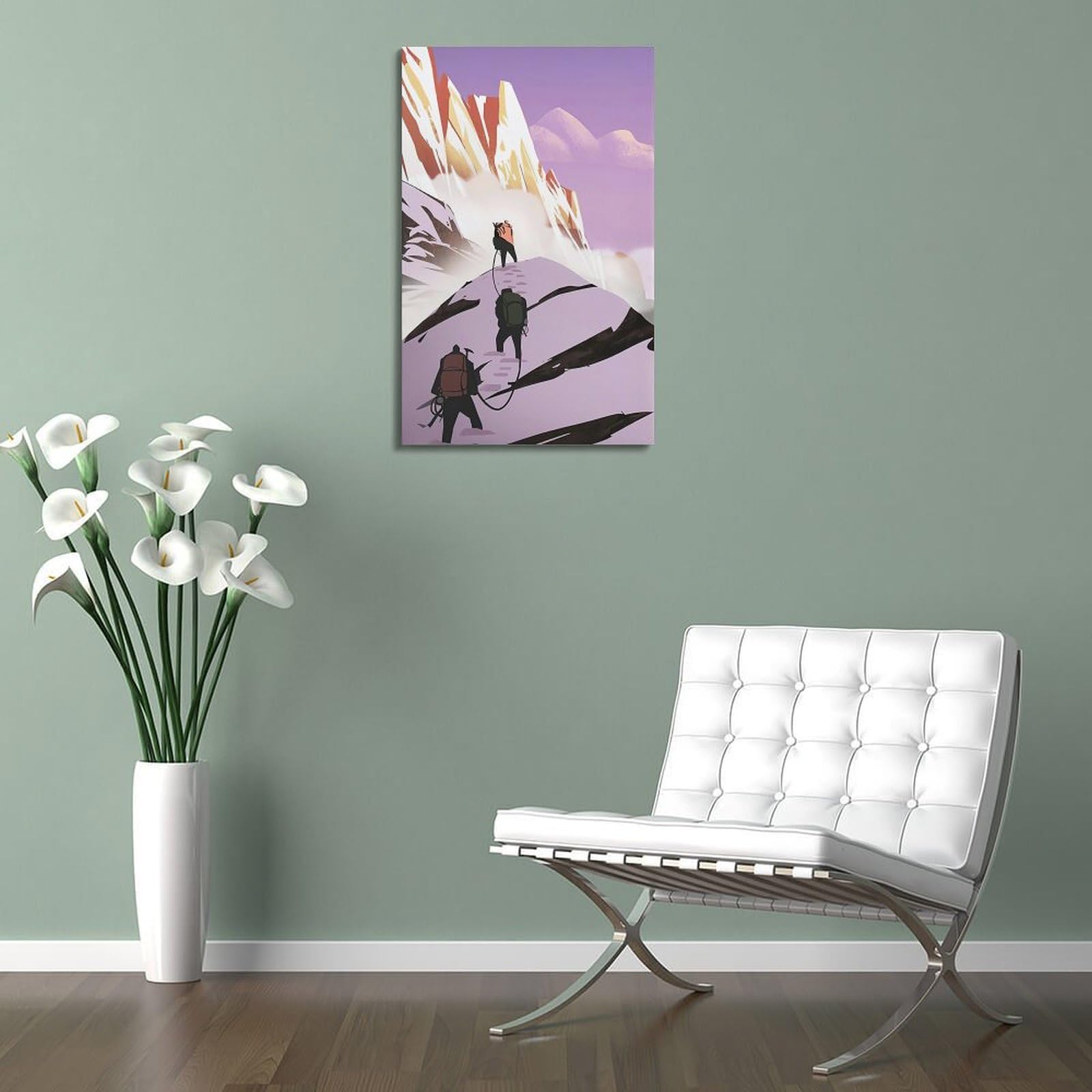 GJDYMX Poster sportivo con luci e ombre, motivo: squadra alpinistica, stampa artistica su tela, poster decorativo moderno, per camera da letto, per camera da letto, 50 x 75 cm