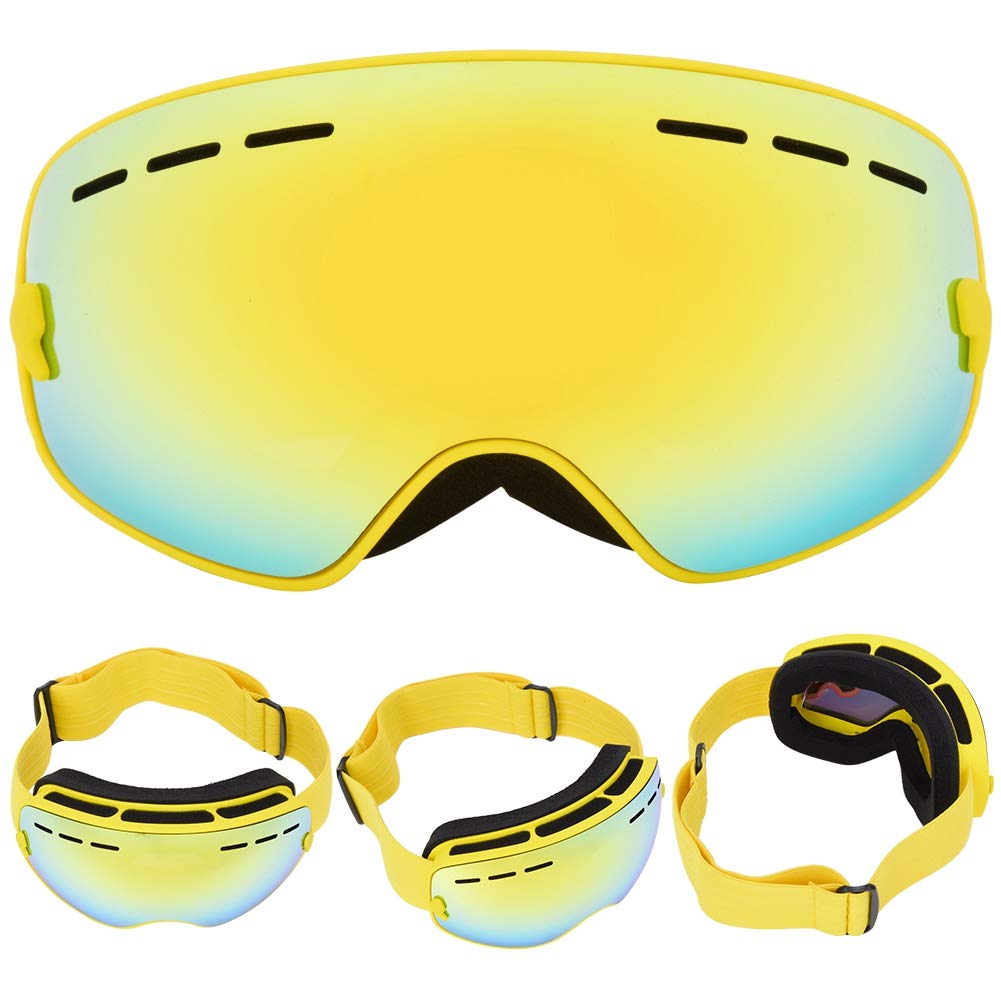 Lunettes de Ski D'extérieur, Grandes Lunettes de Protection Sphériques pour Enfants, Lunettes de Sport de Ski, Conception Respirante, Ceinture