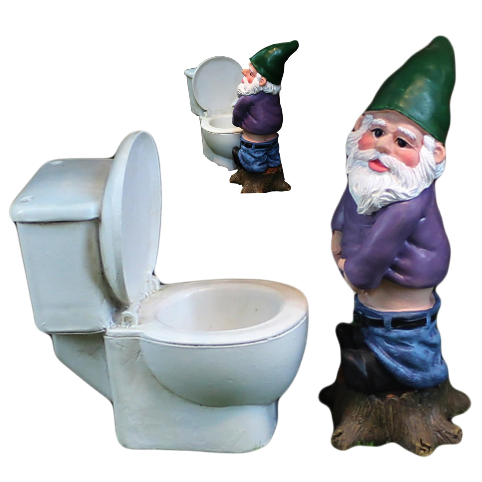 Garden Gnomes Funny Garden Gnomes with Toilet Gnome Decor, Resin Decorations for Yard, Patio